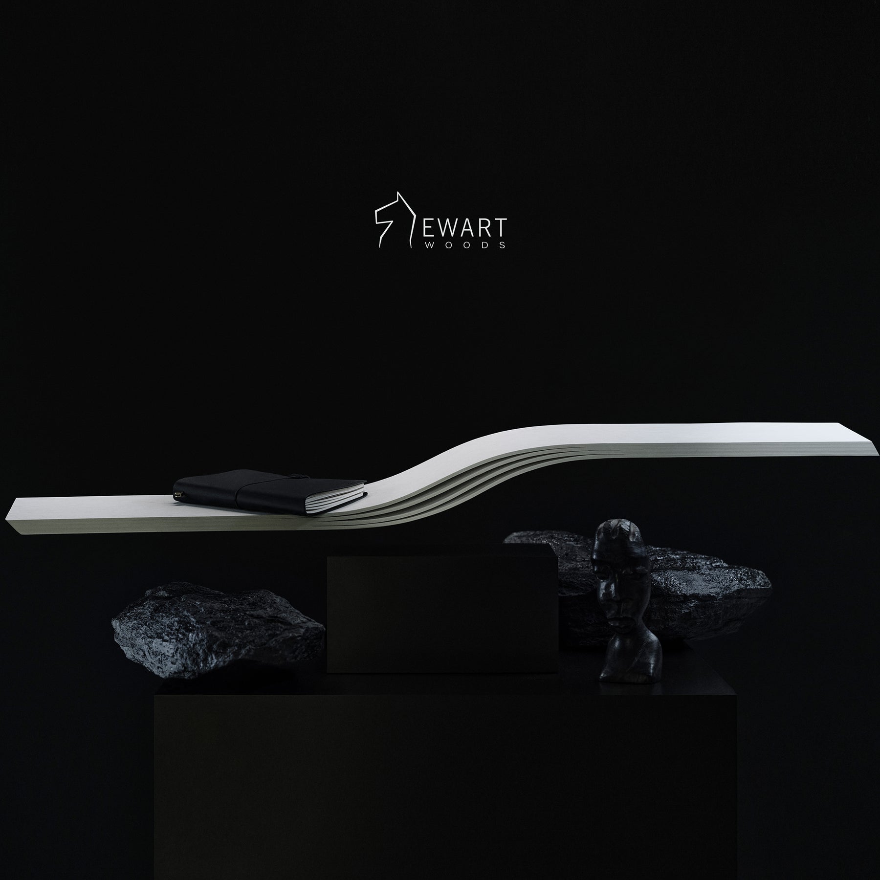 White Floating Wall Shelf WAVE