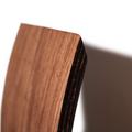 Close-up of bathroom towel holder with open top