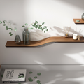 Schwebendes Wandregal aus Holz Welle