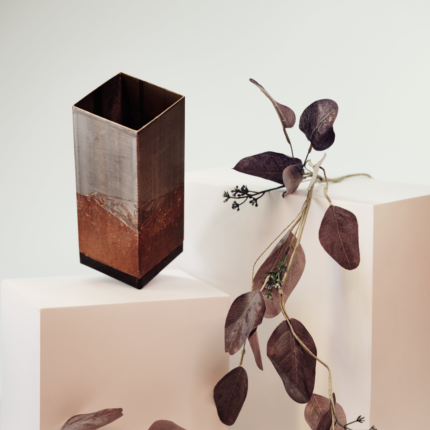 Kitchen utensil holder rusted steel industrial tableware organizer countertop