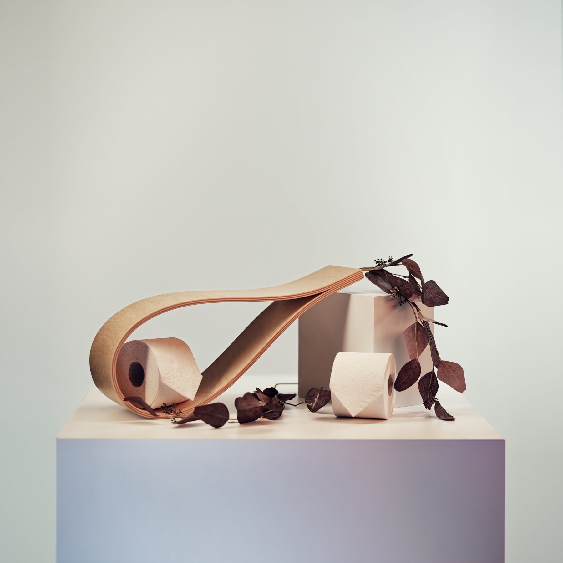 Wooden wall mounted toilet roll holder drop