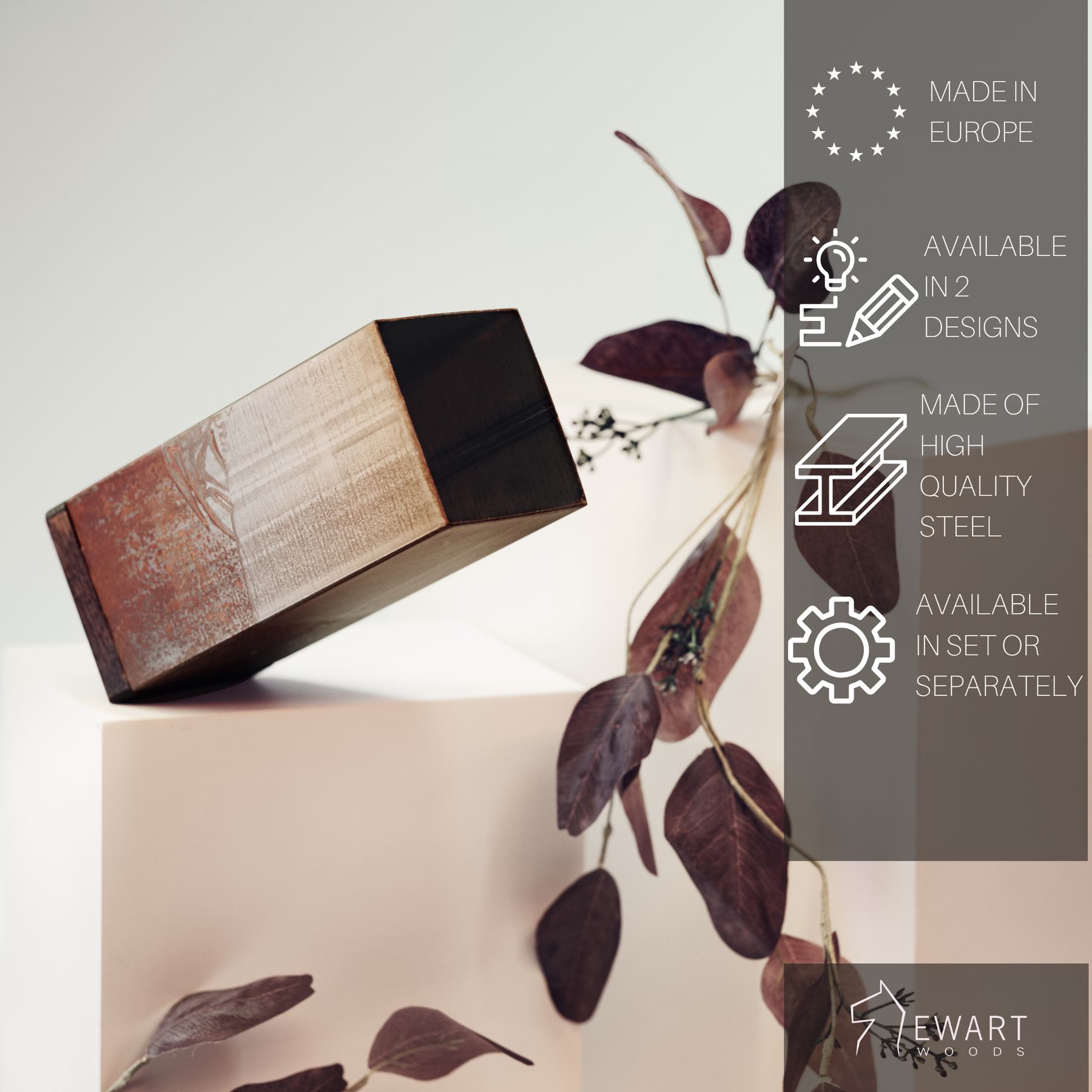 Rusted steel industrial kitchen utensil holder tableware organizer
