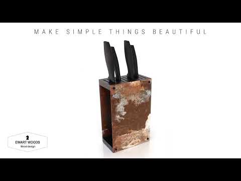 Metal knife block in different styles for 10 standard knifes