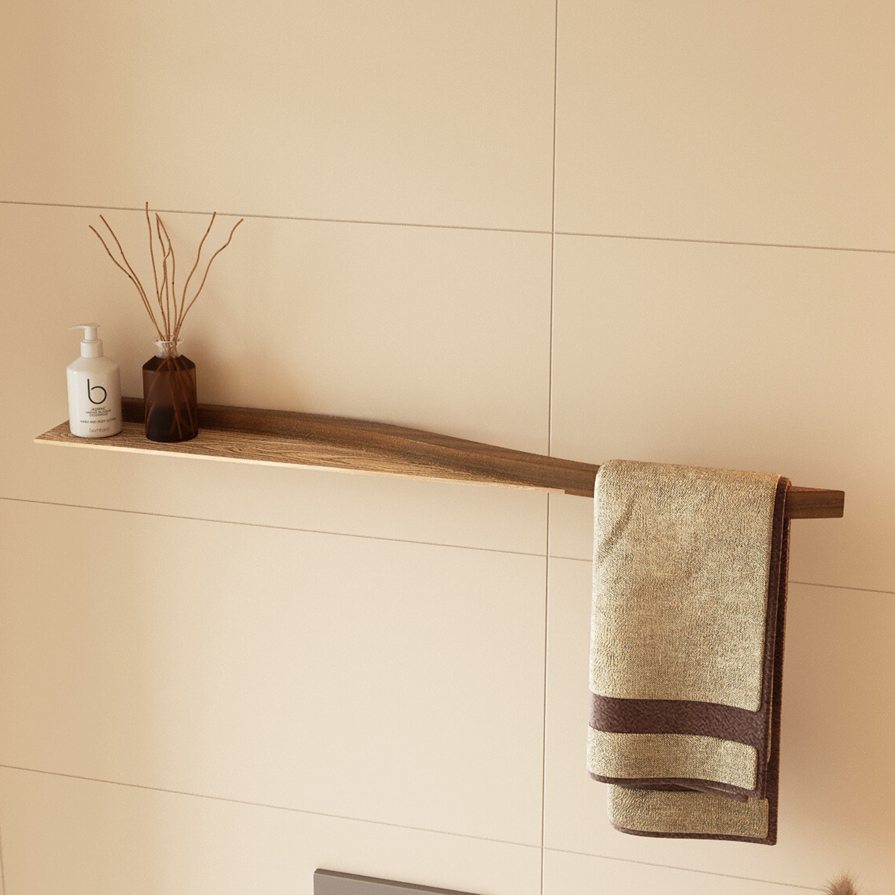 Towel rack for small bathroom spaces close-up