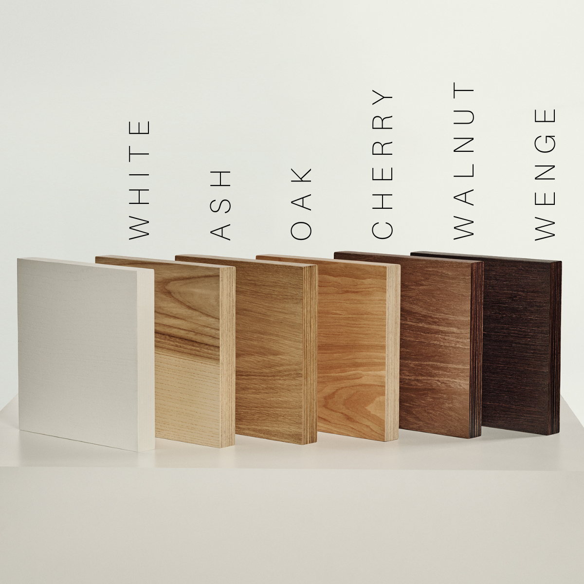Five wood veneer options