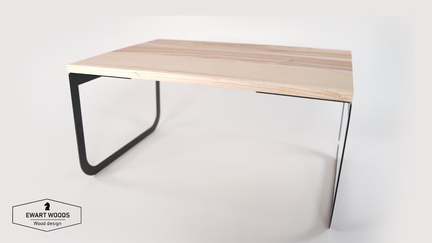 Dimensions for wooden serving tray with metal legs made by EWART WOODS