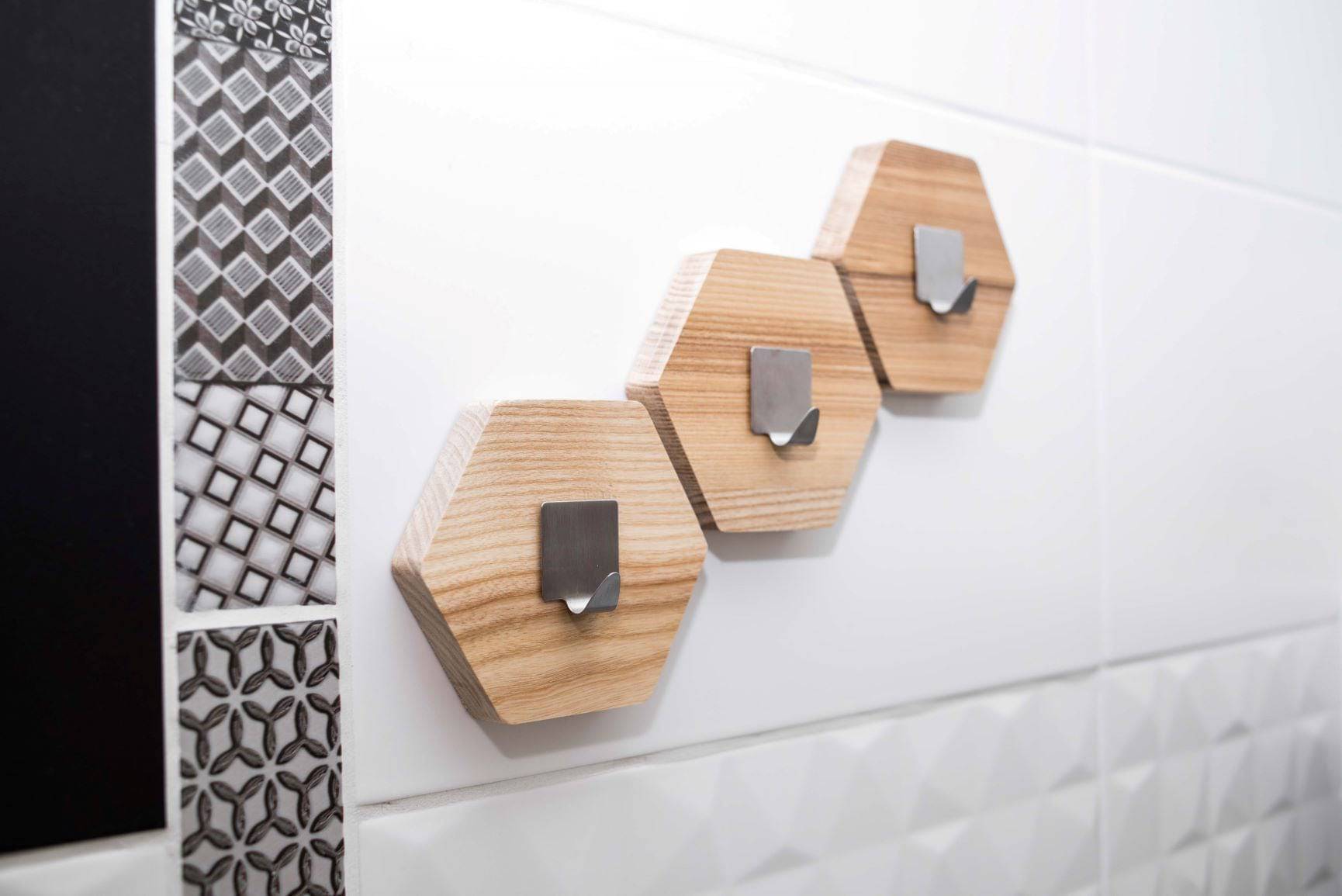 Wood wall hook bathroom towel rack - EWART WOODS