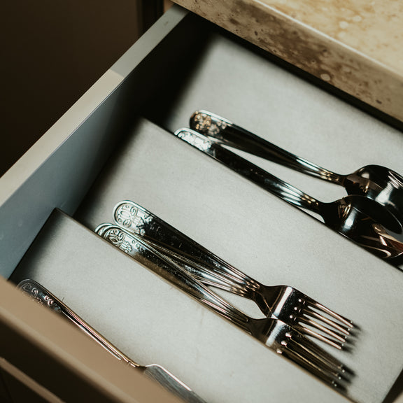 metal kitchen utensil holder with wood base