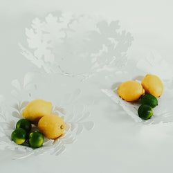 white metal fruit bowl ornaments