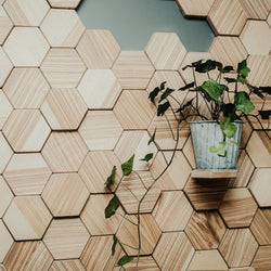 wall art wall decoration wood hexagons
