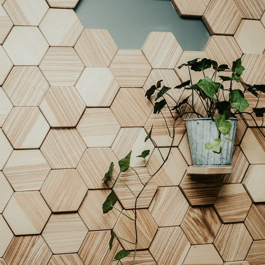 wall art wall decoration wood hexagons