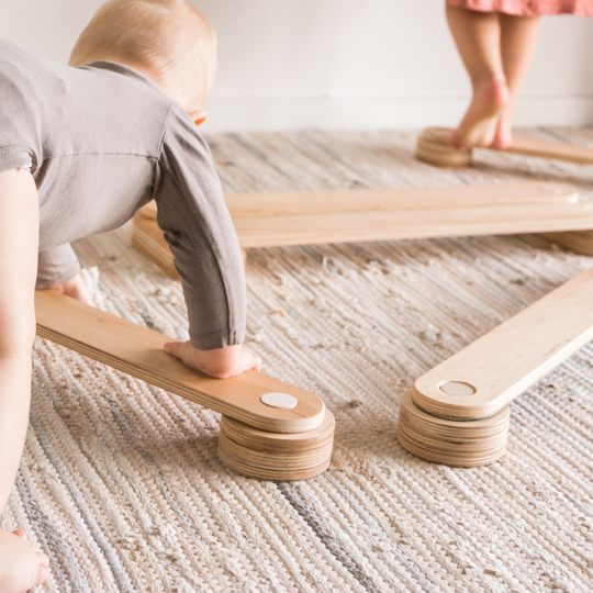 Wooden balance beams for children