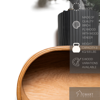 Wood floating wall display shelf with closed back craftsmanship