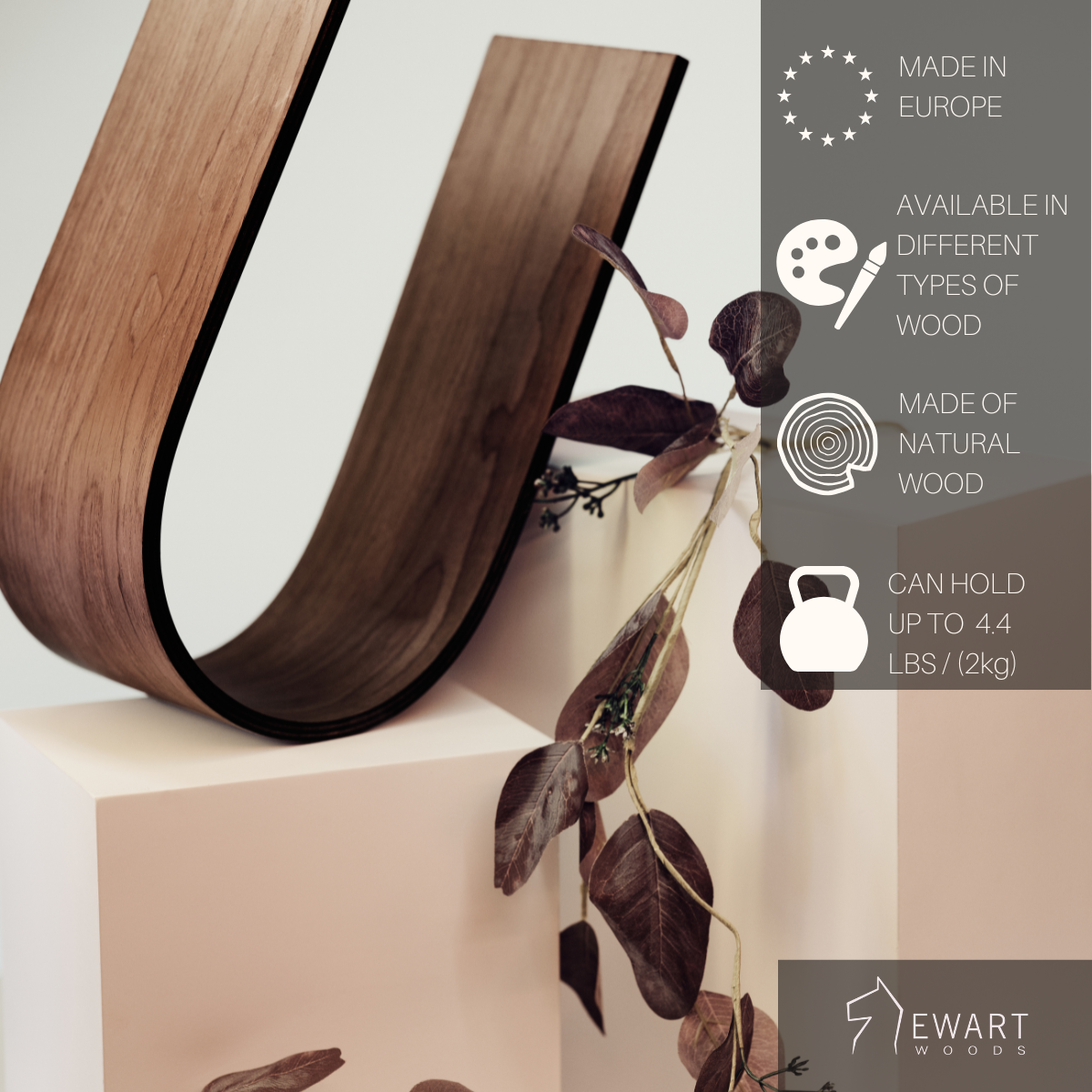 Porte-papier toilette en forme de U