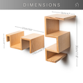 Dimensions for wall mounted small wood lego shelves set of 2