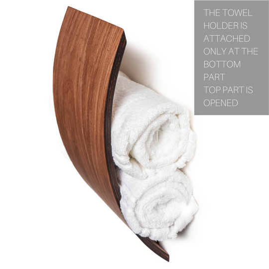 Installation instructions for wooden bathroom towel holder with open top