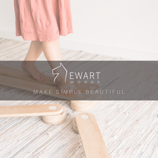 Wooden balance beams for children by EWART WOODS