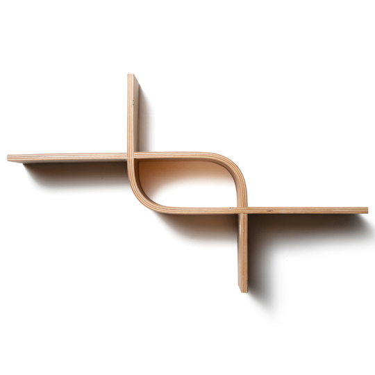 Unique design wooden shelf with asymmetrical shape