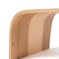 Close-up of toddler bathroom step stool with curved edge design