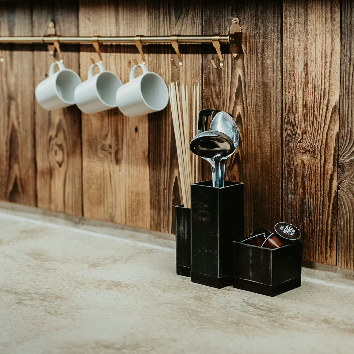 knife blocks, utensil holders, serving trays, and spice racks, designed to organize and enhance kitchen spaces with elegance and functionality.