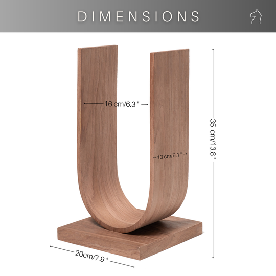 Dimensions for wooden standing toilet paper holder in modern and functional design