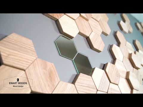 Arte de pared hexagonal, mosaico de pared