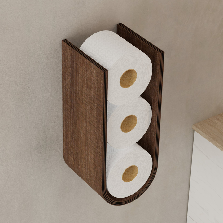 Porte Papier Toilette Mural Avec Étagère En Bois De Bambou - Plateau De Rangement Pour Salle De Bain, Design Pratique Et Élégant