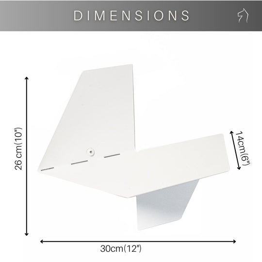 small metal wall shelf hexagon shaped with dimensions