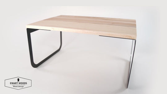 Dimensions for wooden serving tray with metal legs made by EWART WOODS