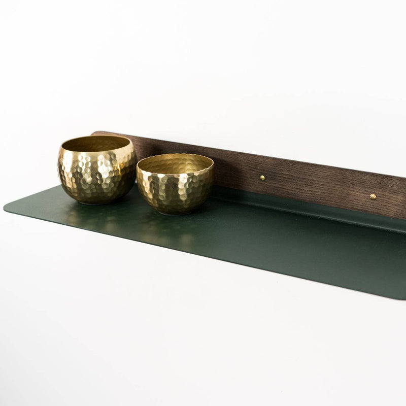 Wall hanging shelf with rounded edges natural wood floating display shelf