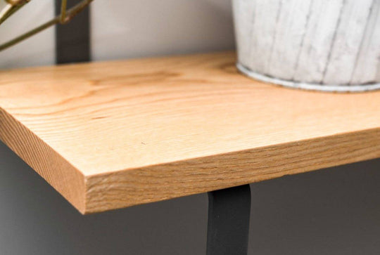 Wooden wall shelf with metal construction - EWART WOODS