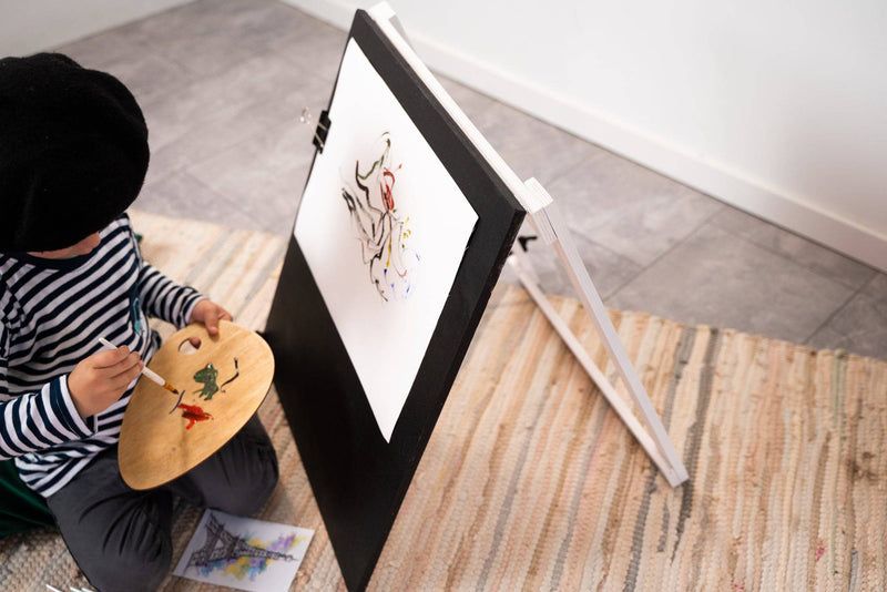 Birch plywood kids chalkboard easel for children drawing and learning