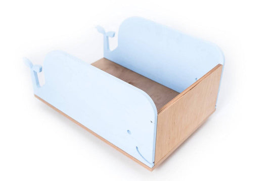 Wooden toy box on wheels (Whale) - EWART WOODS