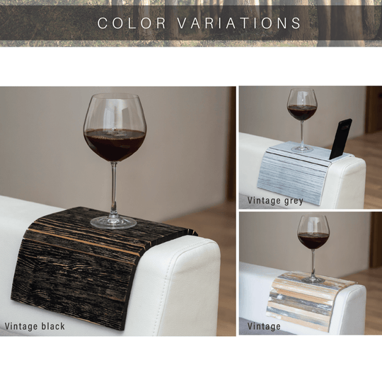 Vintage wooden sofa arm tray table - EWART WOODS