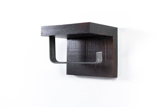 Toilet paper holder mini metal and wood combination - EWART WOODS