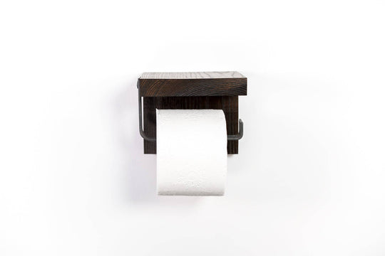 Toilet paper holder mini metal and wood combination - EWART WOODS