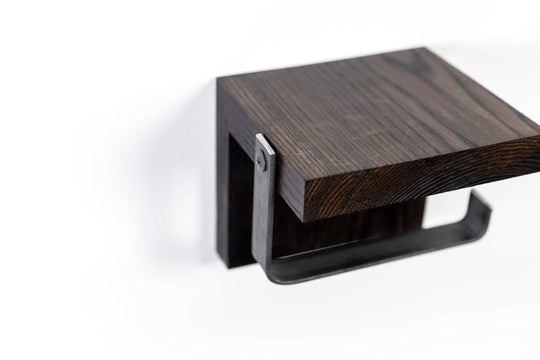 Toilet paper holder mini metal and wood combination - EWART WOODS