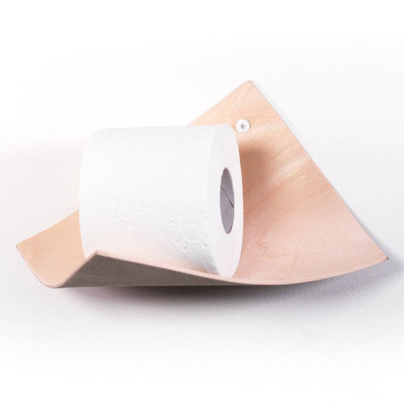 Leaf shaped wooden toilet paper holder wall mounted walnut finish holding five rolls